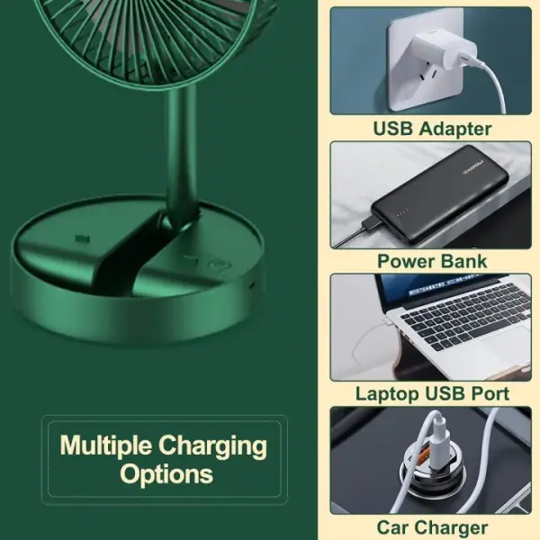 Portable USB Folding Fan – Retractable Floor Standing Fan