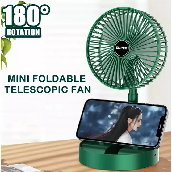 Portable USB Folding Fan – Retractable Floor Standing Fan
